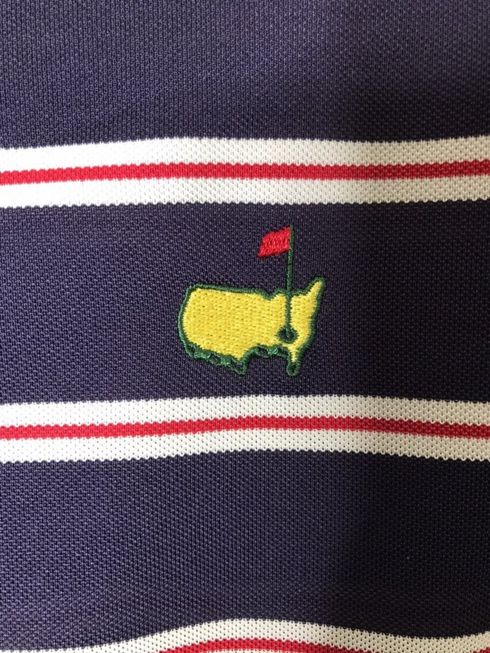 Masters Tech sz L Golf Polo Short Sleeve Shirt Stripes Red Blue White Men's - Picture 4 of 6